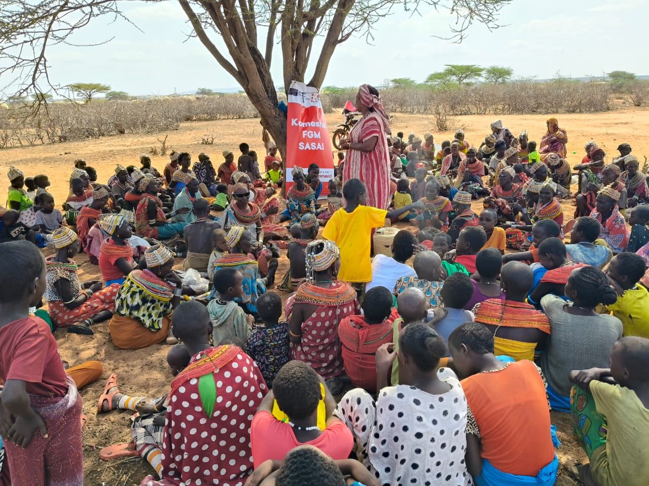 Community members at a Komesha FGM Sasa campaign gathering